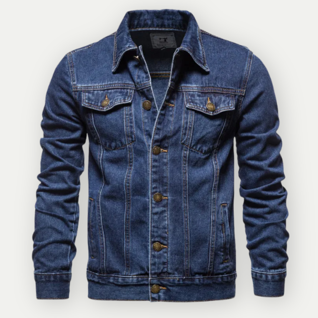 Button Down Denim Jacket for Men