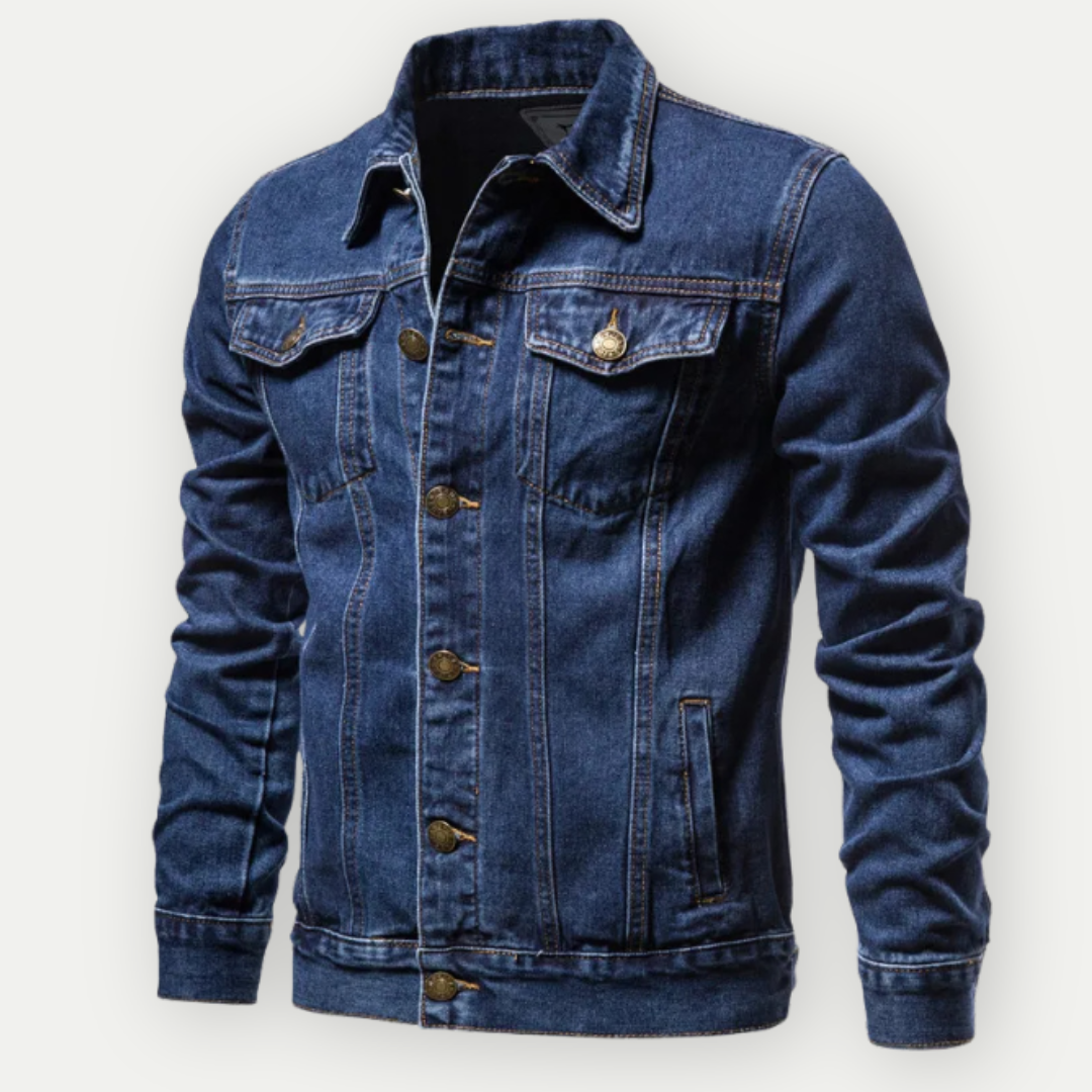 Button Down Denim Jacket for Men