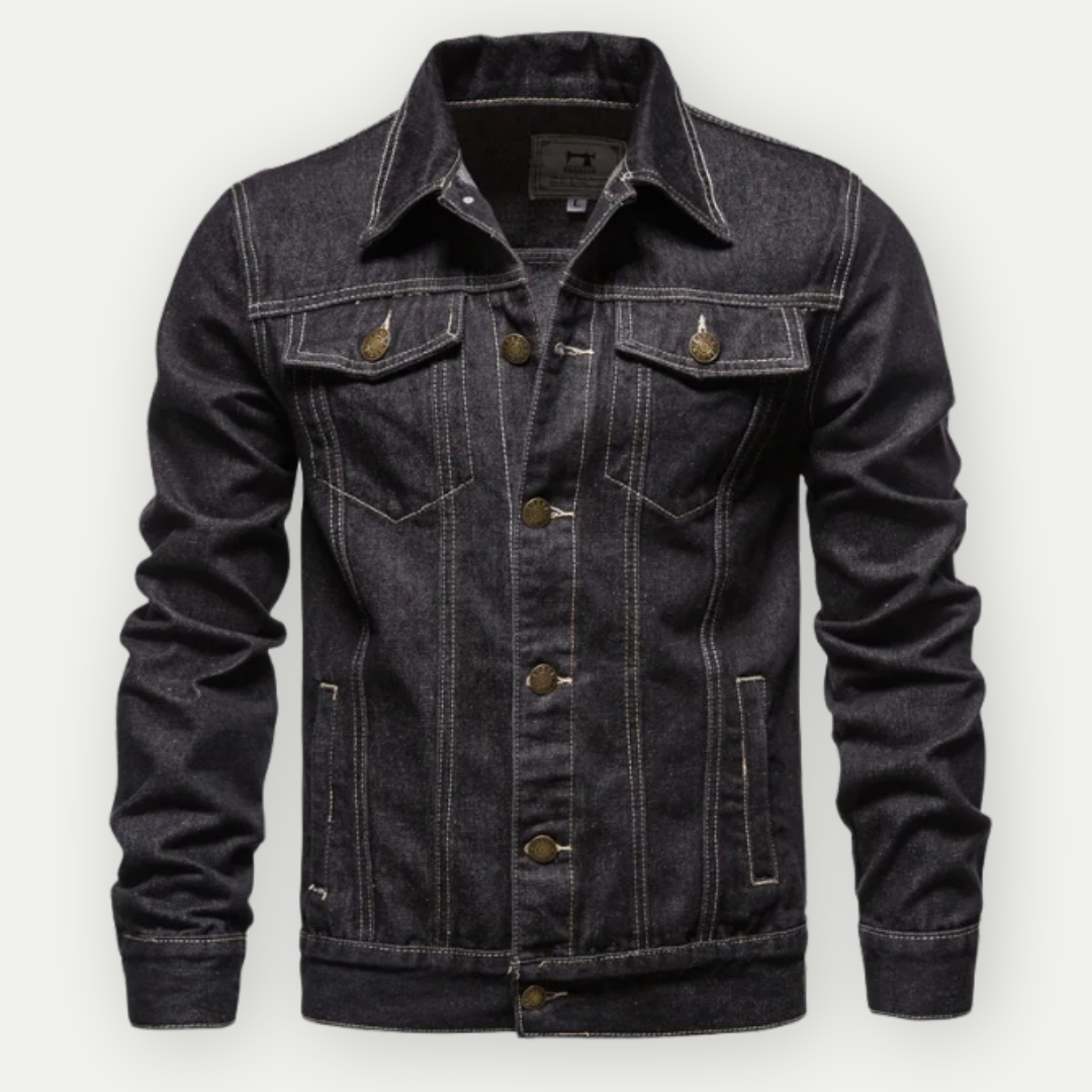 Button Down Denim Jacket for Men