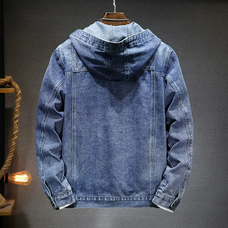 Denim Jacket with Hood for Men