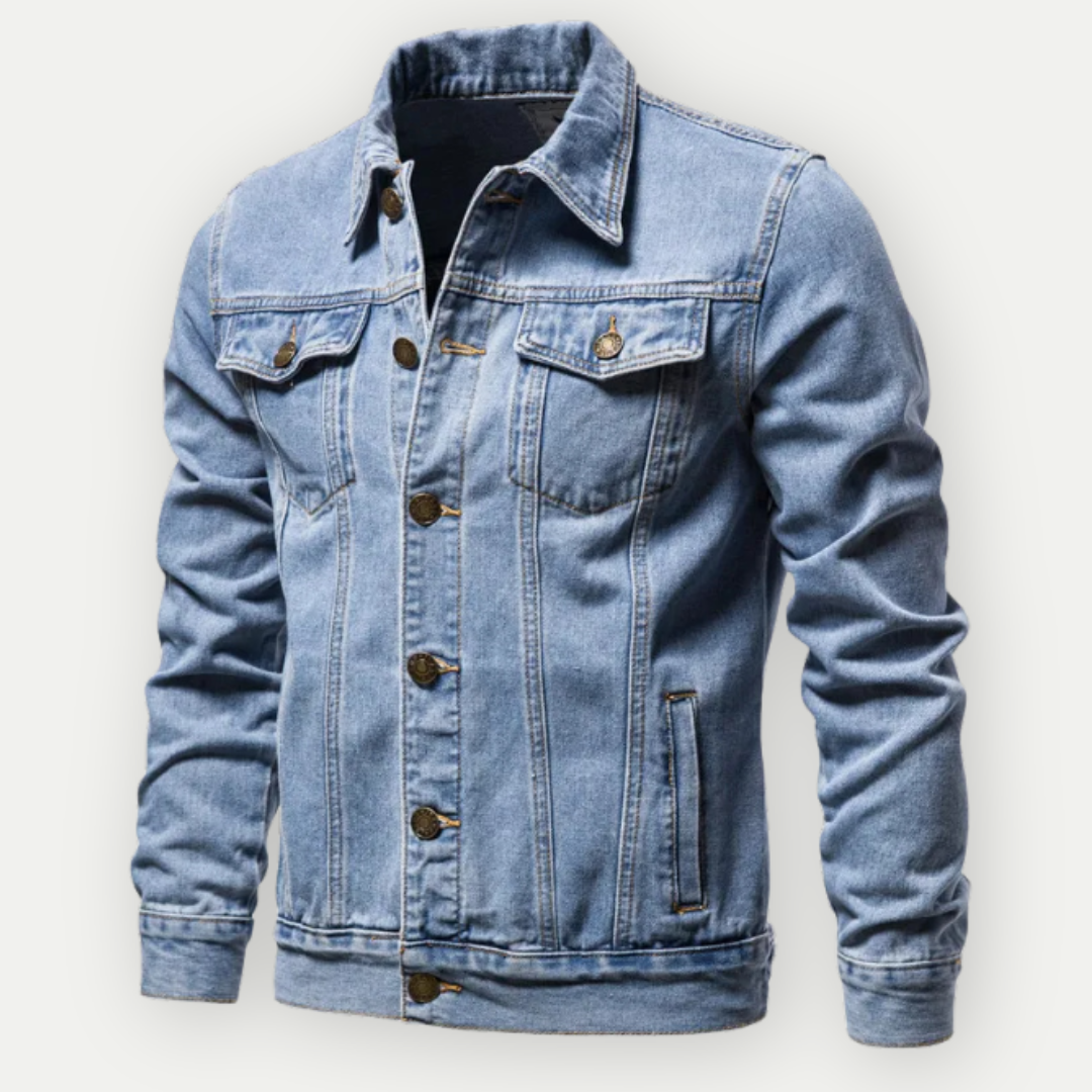 Button Down Denim Jacket for Men