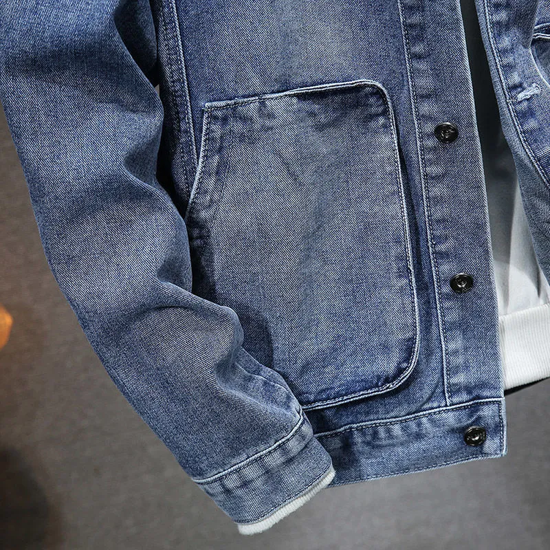 Denim Jacket with Hood for Men