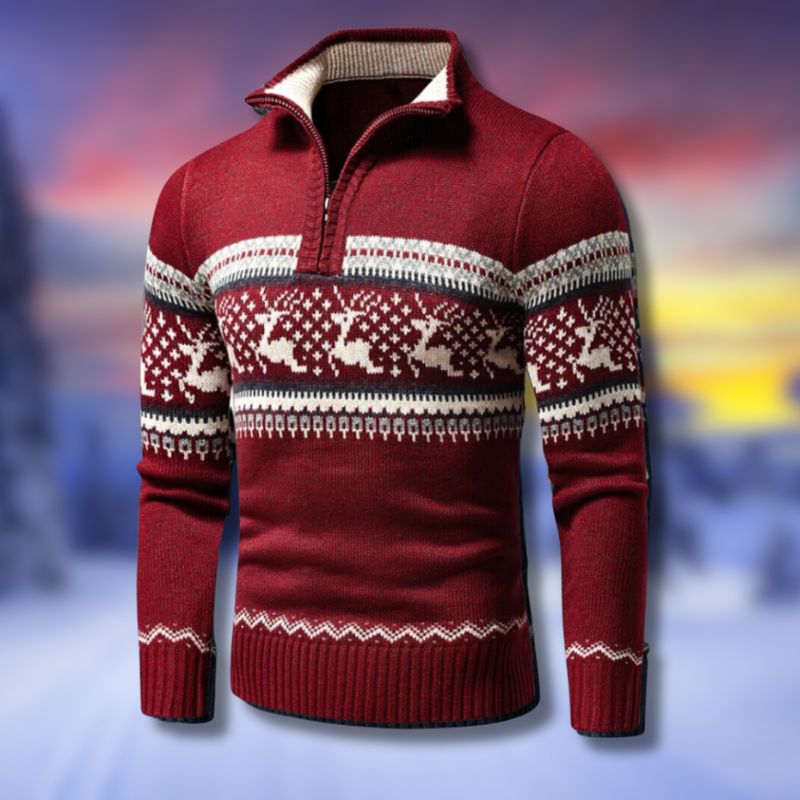 Half Zip Christmas Jumper for Men