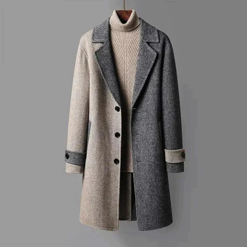 Two-Tone Trench Coat for Men