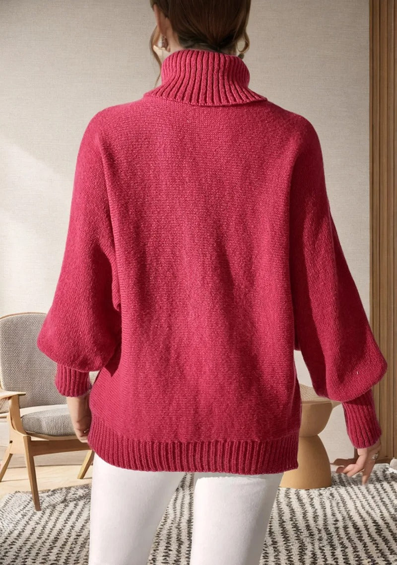 Loose Fit Turtleneck Jumper for Women