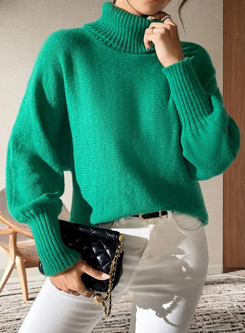 Loose Fit Turtleneck Jumper for Women