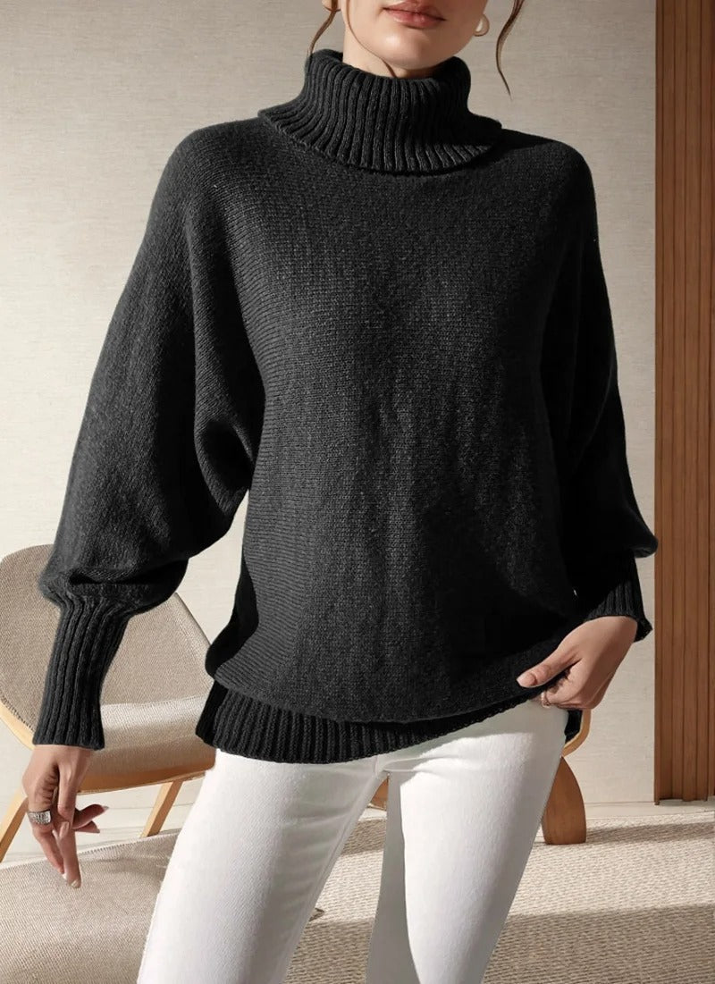 Loose Fit Turtleneck Jumper for Women