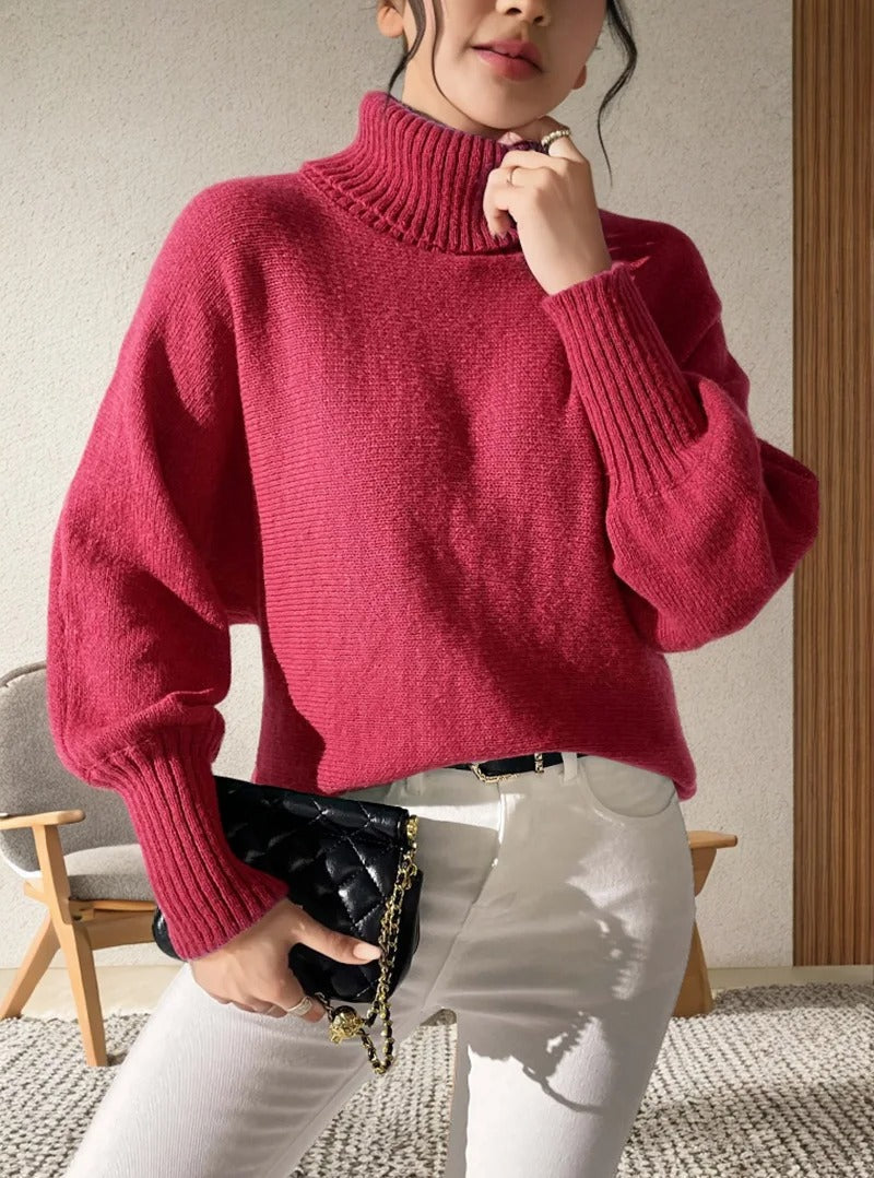 Loose Fit Turtleneck Jumper for Women